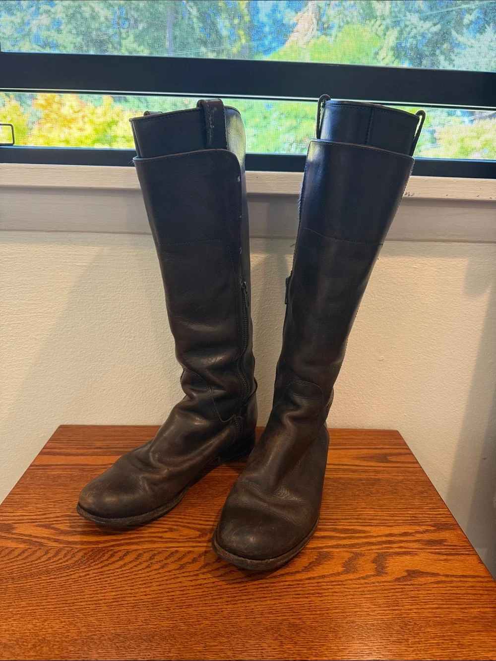 Frye Classic Tall Leather Riding Boots - Dark Brown